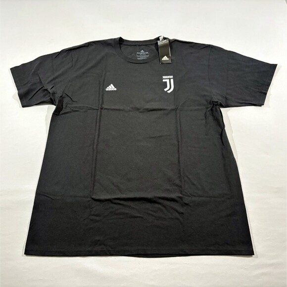 Adidas Cristiano Ronaldo Print Juventus T-Shirt Mens Cotton Black Tee Sz XL NWT - Picture 1 of 11